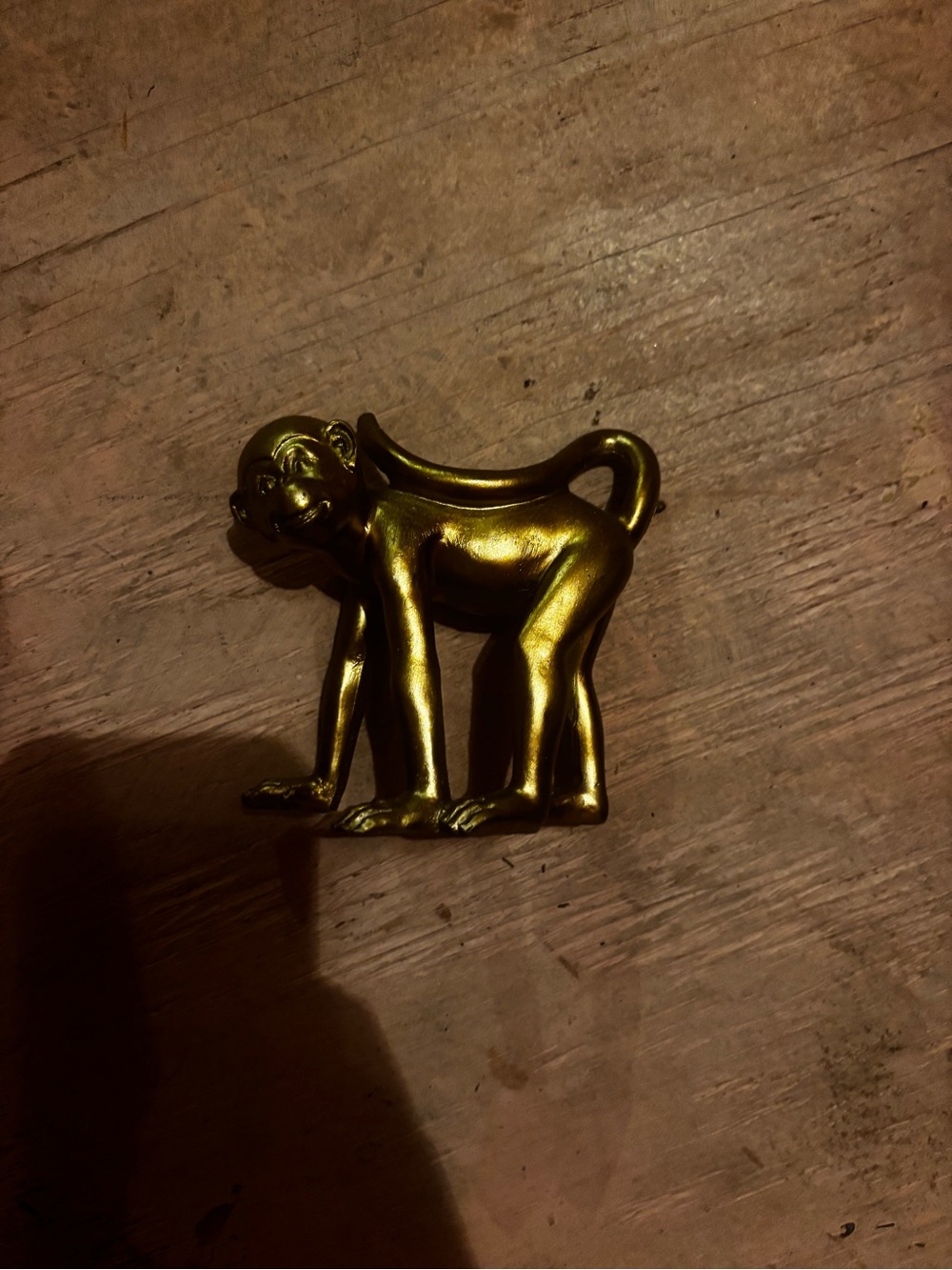 Decorative Metallic Monkey Figurine - Gold